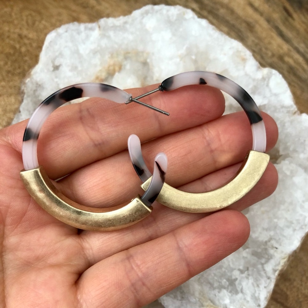 tough believer | resin hoop earrings |